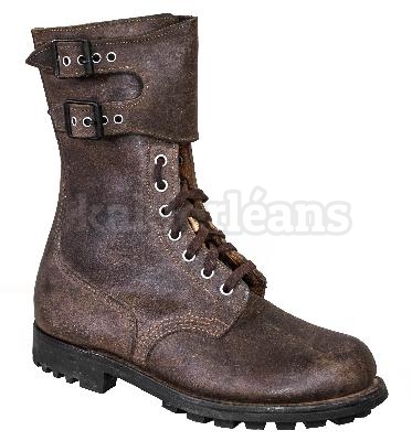 Rangers cuir M47 marron Armée Française année 1970