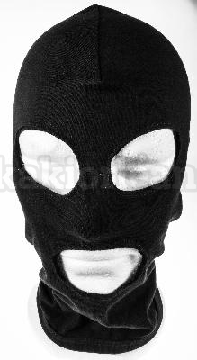 Cagoule noire 3 trous coton.