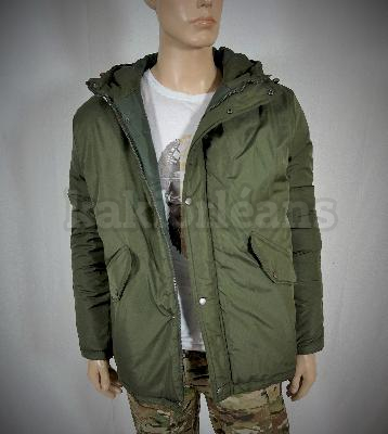 Blouson/parka HOMME  à capuche avec col montant